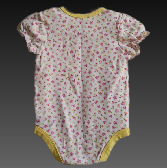 Faded Glory 6-9 months White Floral Print Onesie - Picture 2 of 3